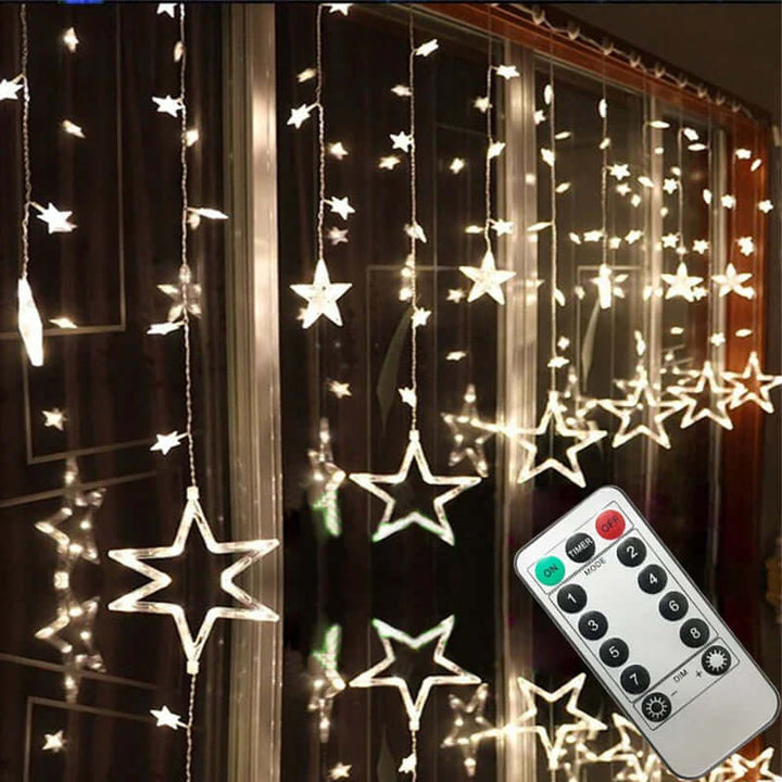 LED Sternenvorhang Lichterkette 3x3m Warmweiß