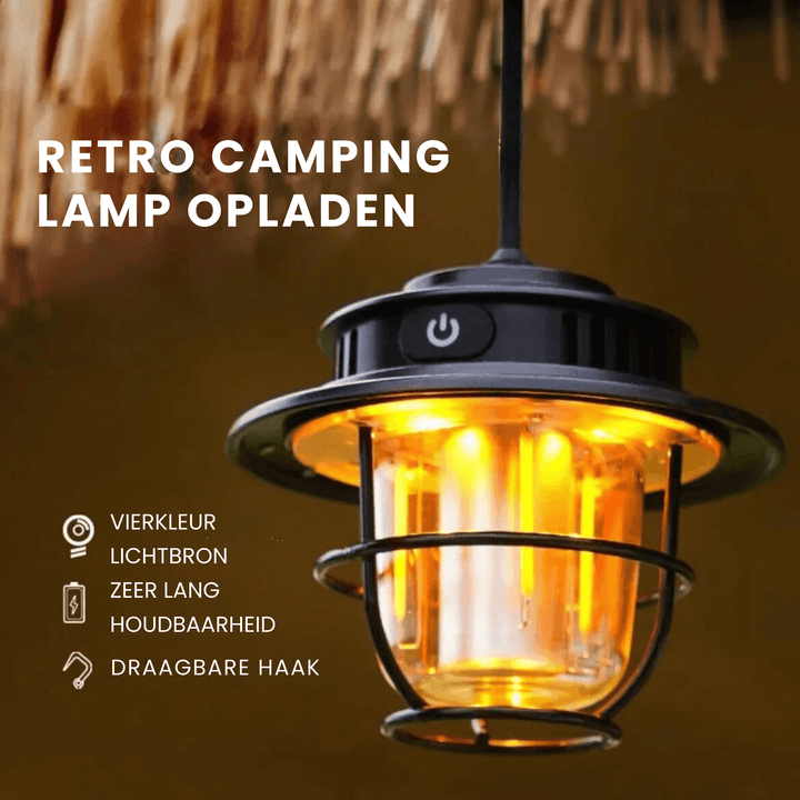 Lampe de camping LED portable au style rétro