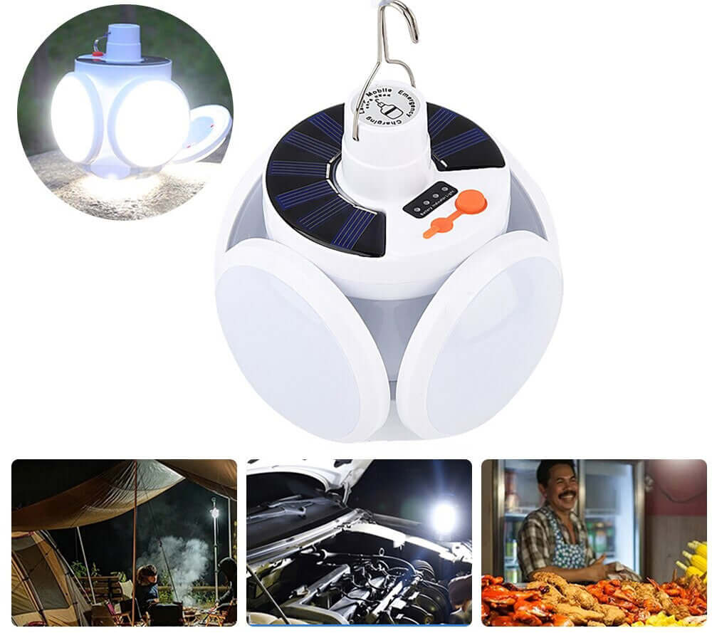 Lanterne de camping solaire rechargeable et étanche