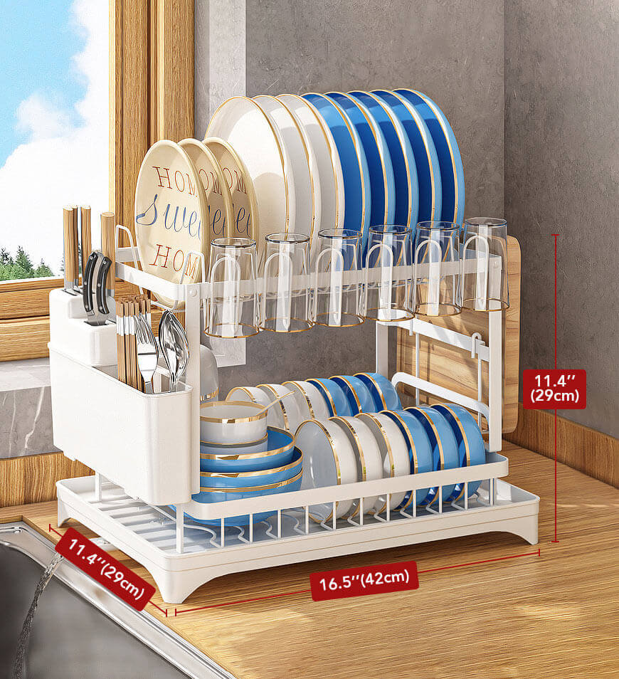 Égouttoir à 2 niveaux en acier inoxydable pour cuisine