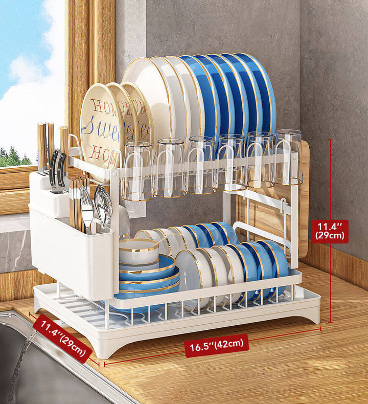 Égouttoir à 2 niveaux en acier inoxydable pour cuisine