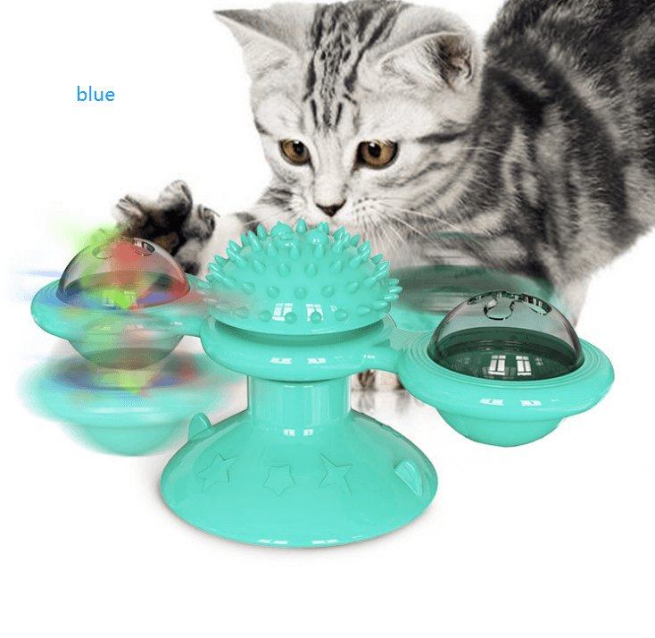 Jouet pour chat avec griffoir et moulin à vent - Interactif