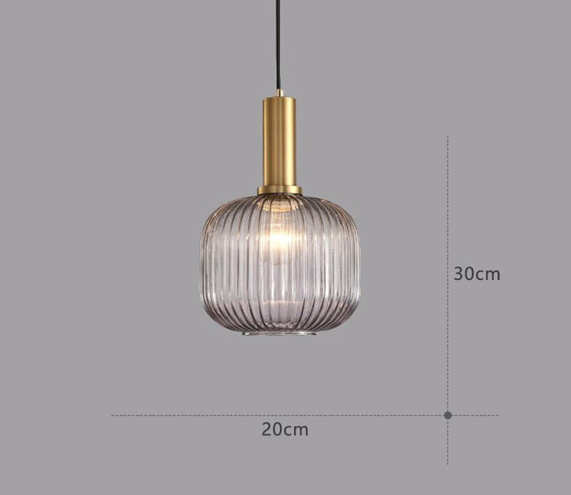 Lampe à suspension rétro en verre coloré