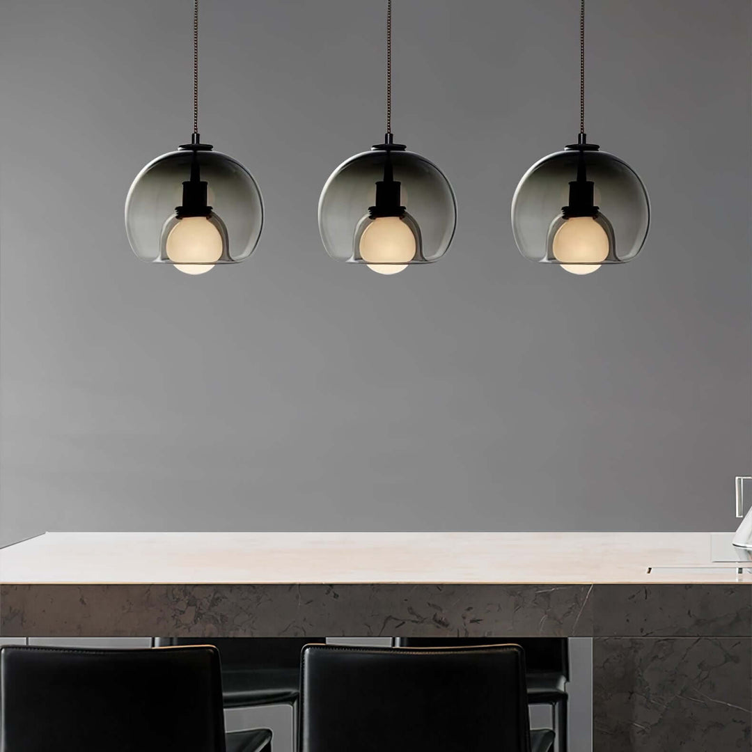 Moderne Pendelleuchte - Metall & Glas