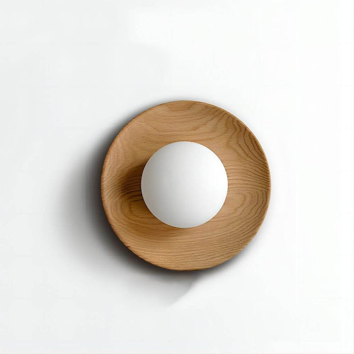 Applique minimaliste blanche en bois naturel