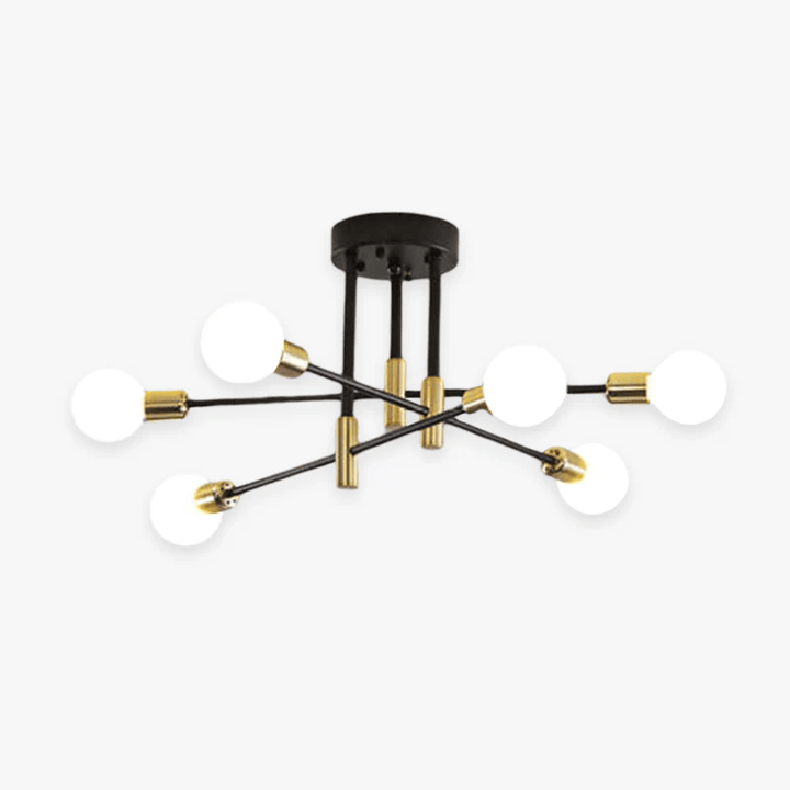 Elegante LED-Deckenleuchte Schwarz-Gold