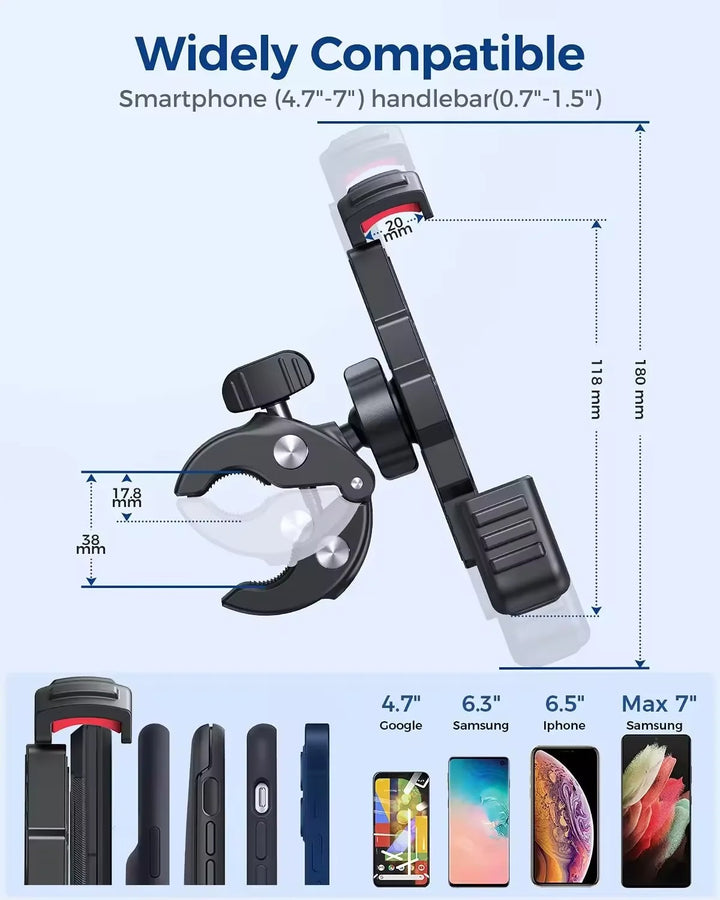Robuster Fahrrad Smartphone Halter mit 360° Drehung