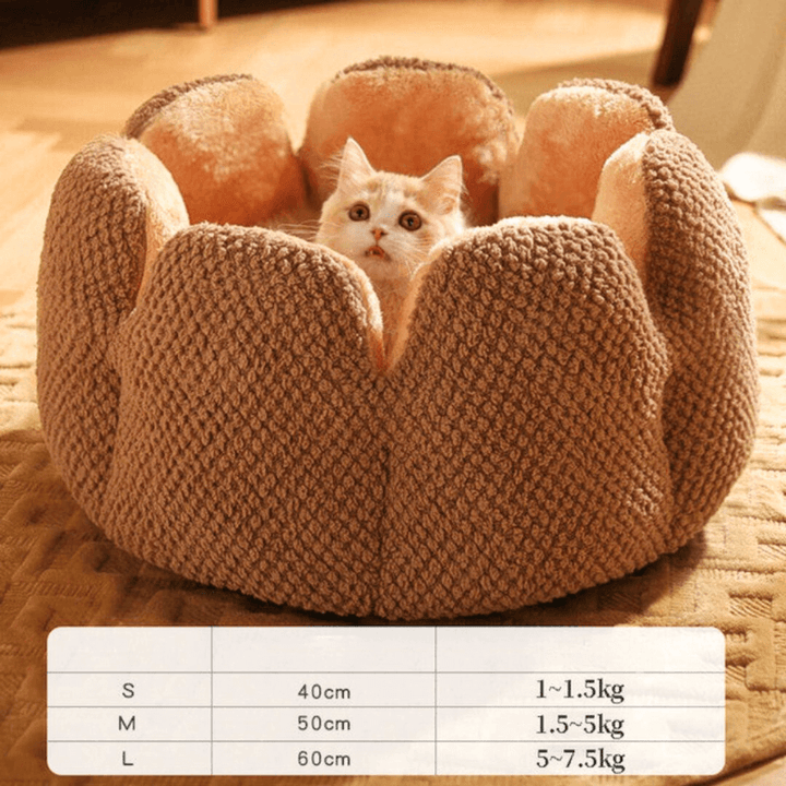 Lit douillet pour animaux de compagnie en forme de fleur pour chats et chiens