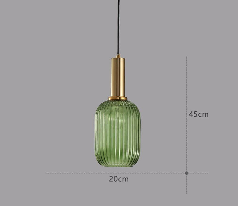 Lampe à suspension rétro en verre coloré