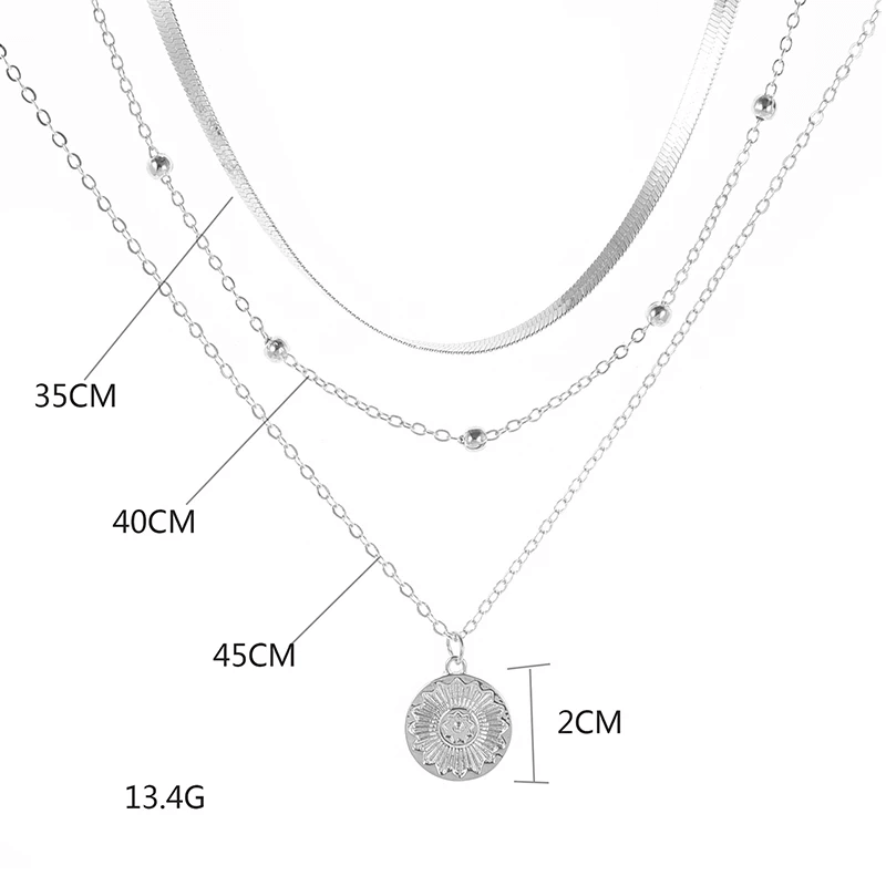 Collier triple élégant en argent
