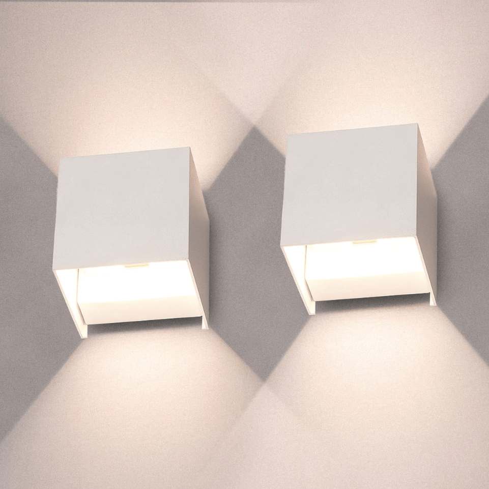 LED Kubus Wandleuchte, kabellos & dimmbar