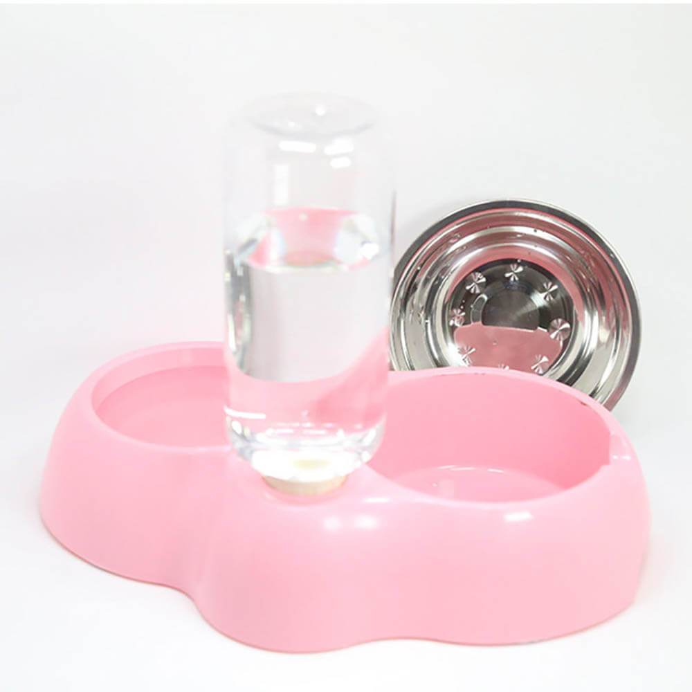 3-in-1 Haustier Fressnapf mit Wasserflasche