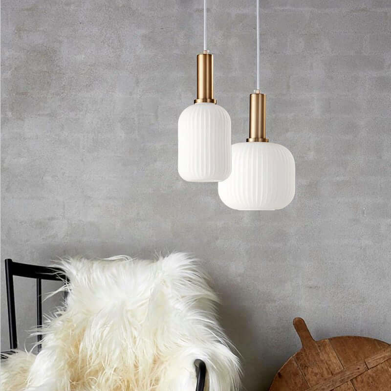 Lampe à suspension rétro en verre coloré
