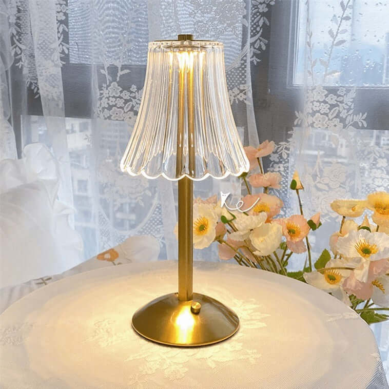 Lampe de table LED rétro rechargeable par USB à intensité variable