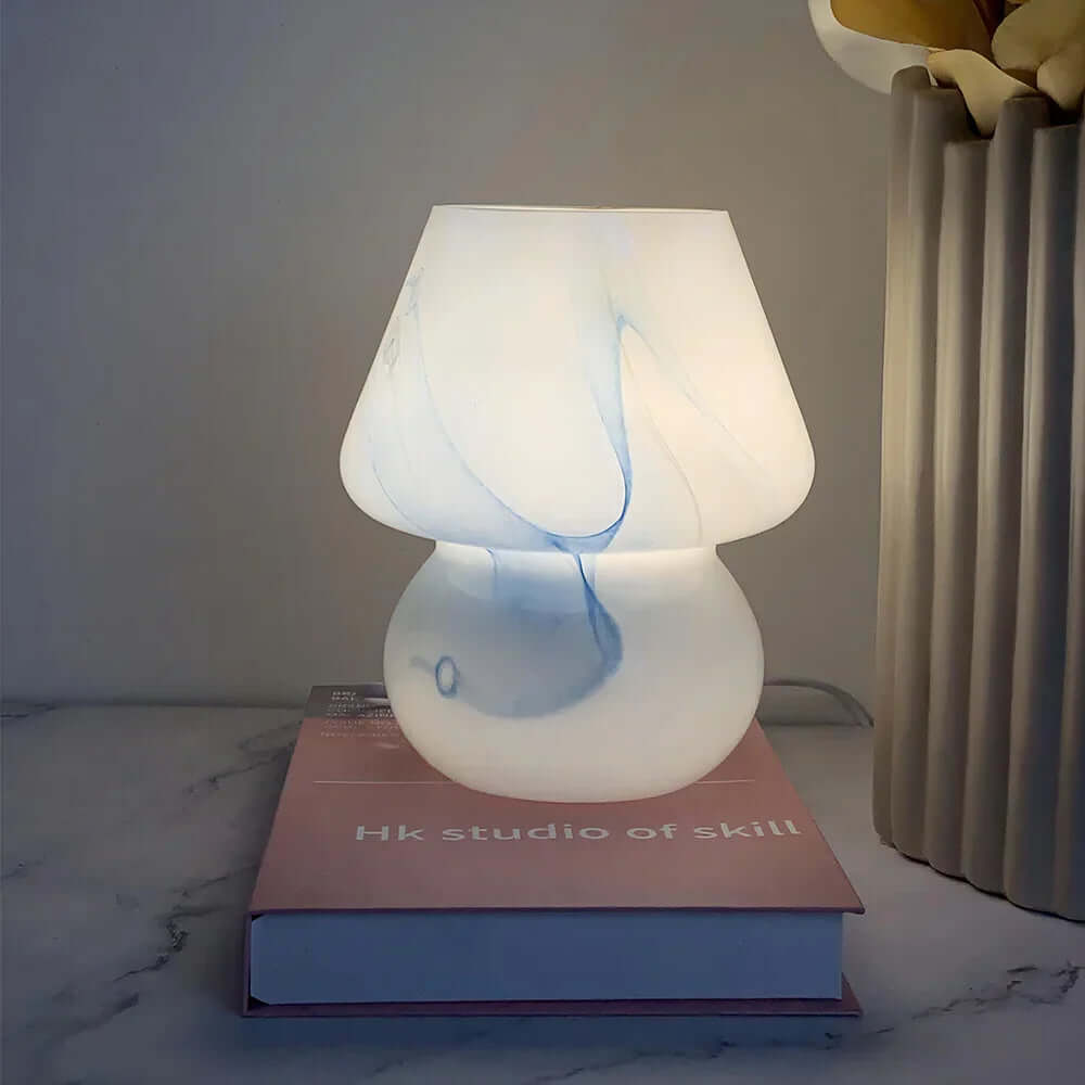 Lampe champignon décorative en verre