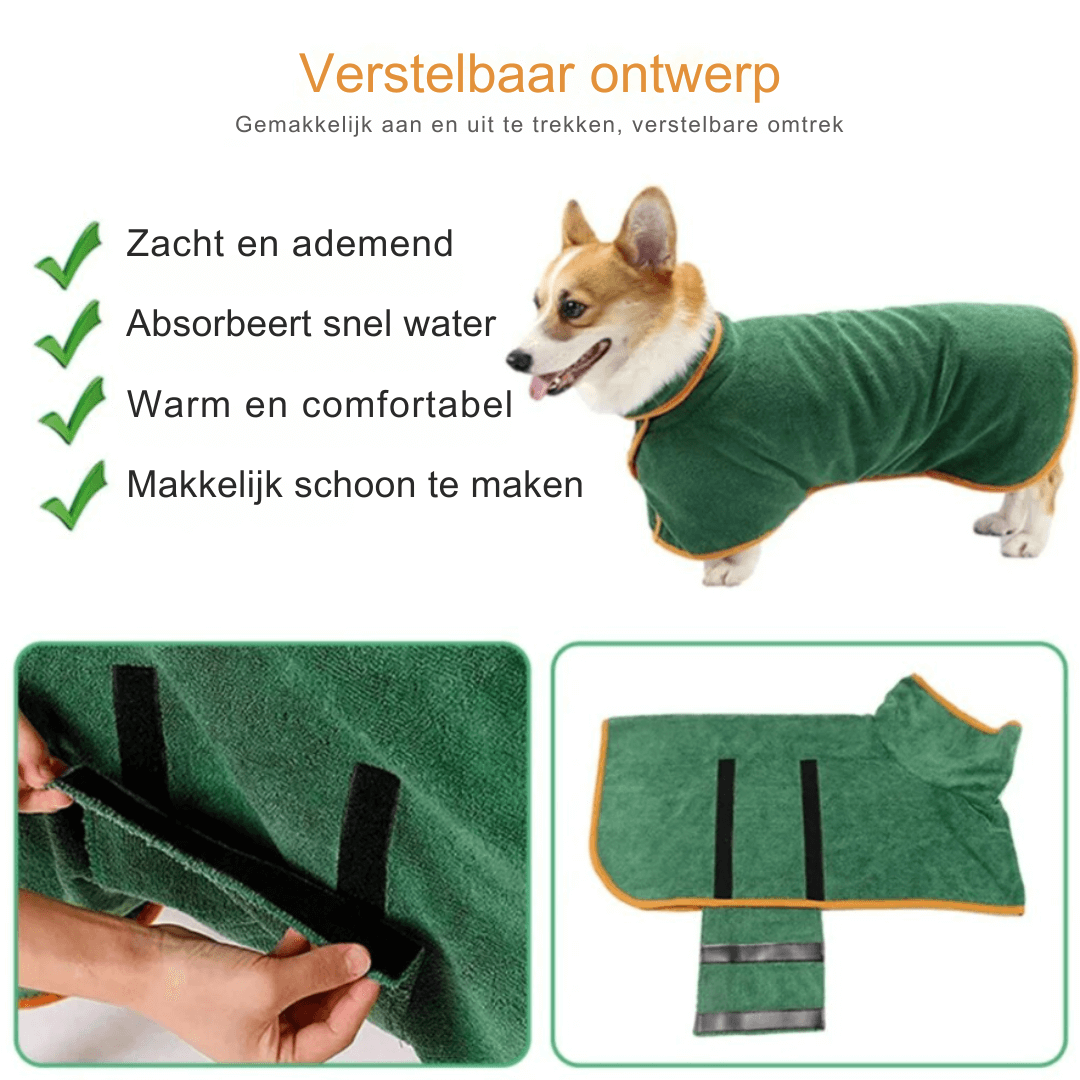Peignoir pour chien en peluche - séchage rapide