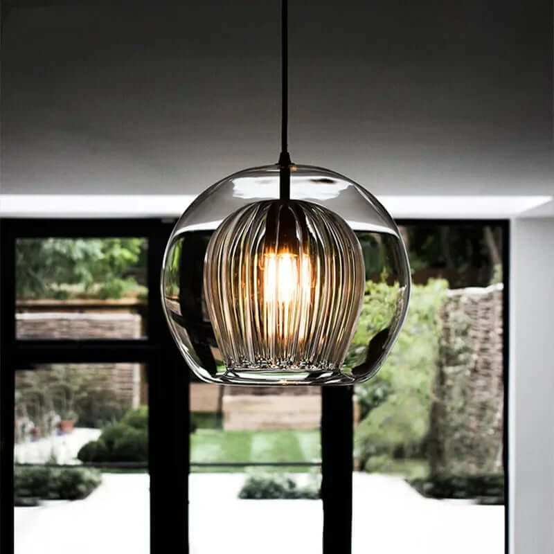 Moderne Hängeleuchte, Aluminium & Glas, LumaLite