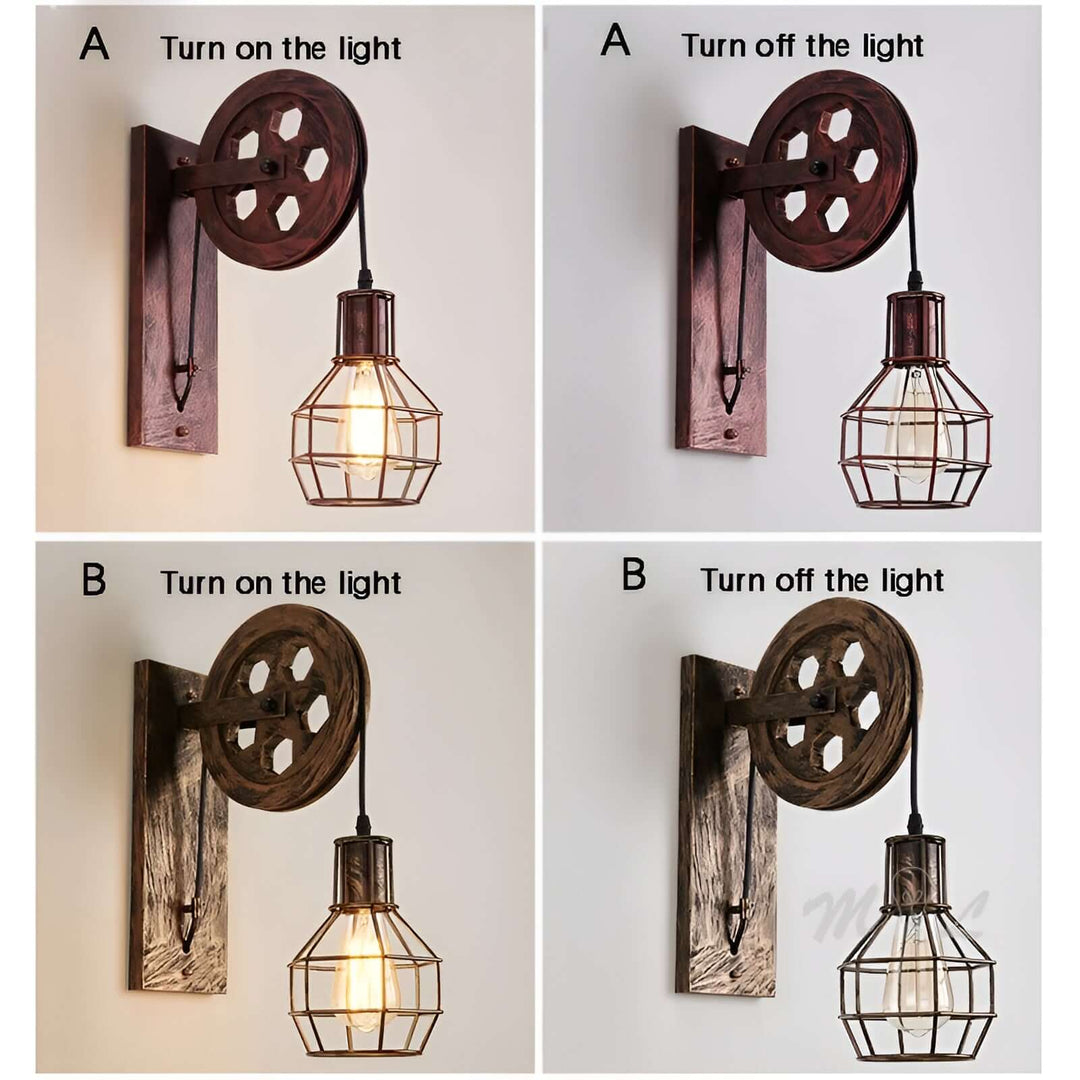 Vintage Industrie LED Wandleuchte