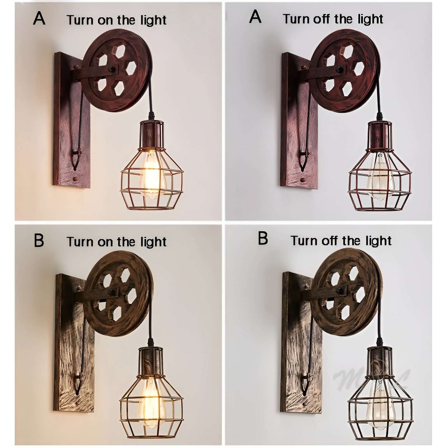Vintage Industrie LED Wandleuchte