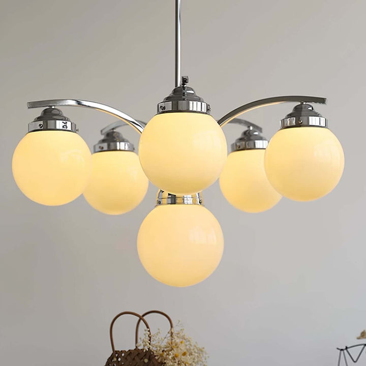 Runder Retro-Kronleuchter aus Glas