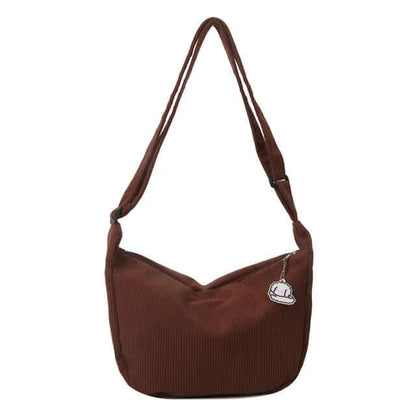 Sac à bandoulière en velours côtelé pour femme