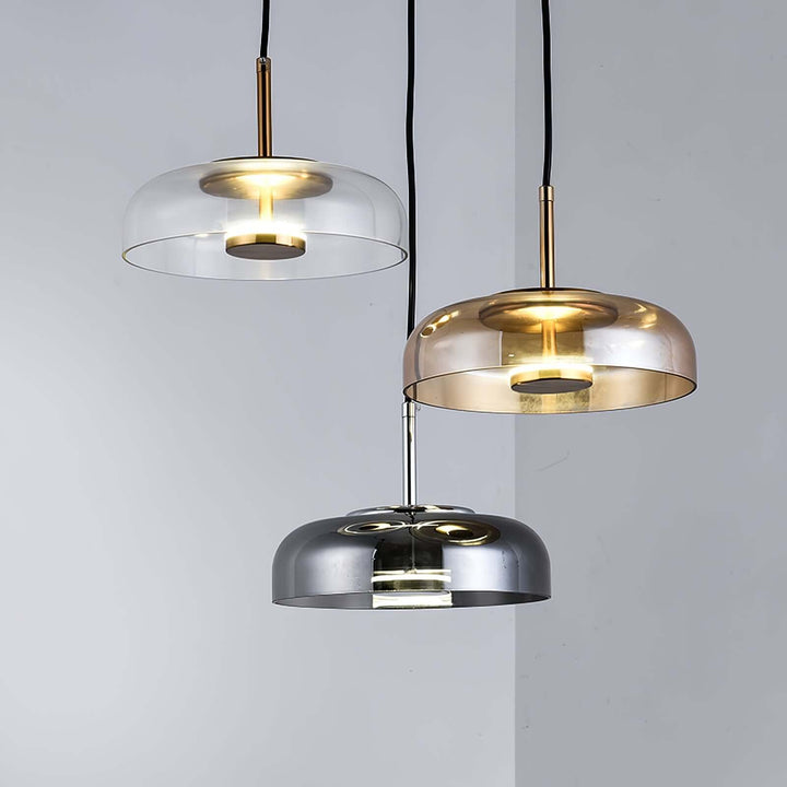 Moderne Pendelleuchte - Messing & Glas