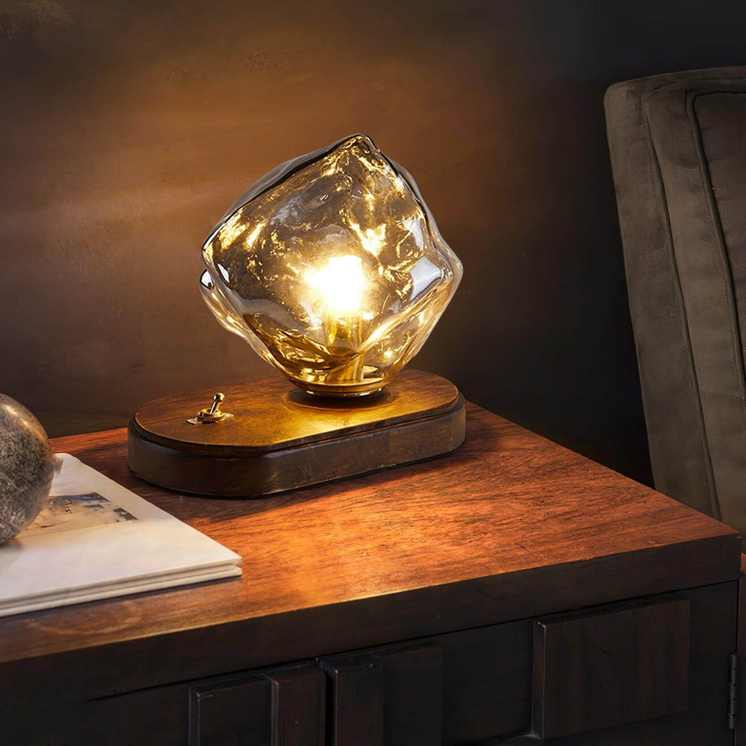 Lampe de table en verre Ice Stone Design