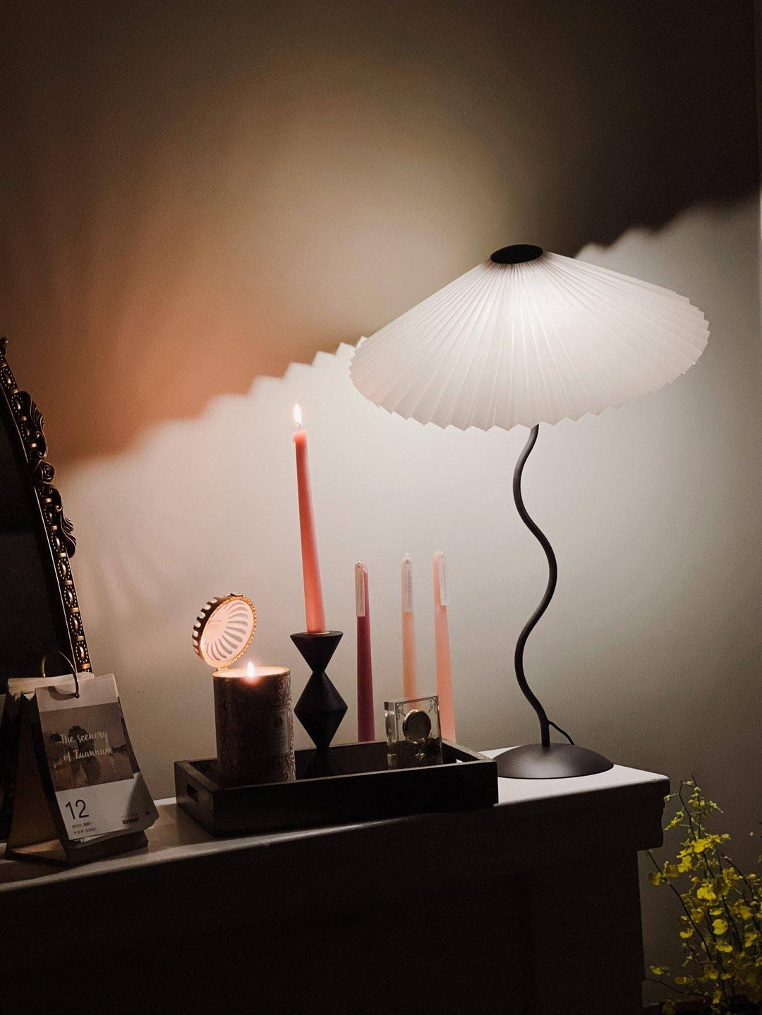 Designer Tischlampe Metall Modern Wellenförmig