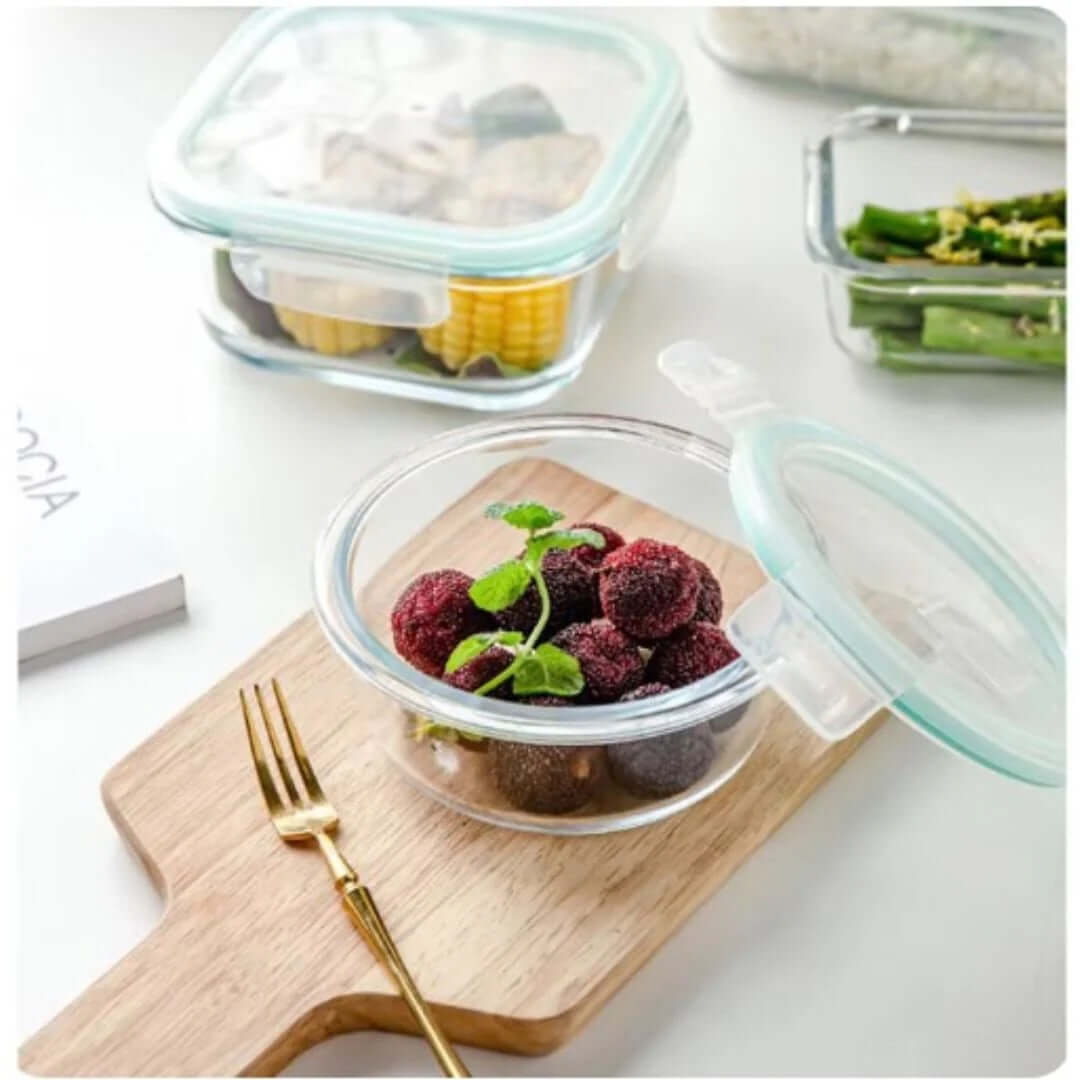 Ensemble de contenants alimentaires en verre – Hermétiques et durables