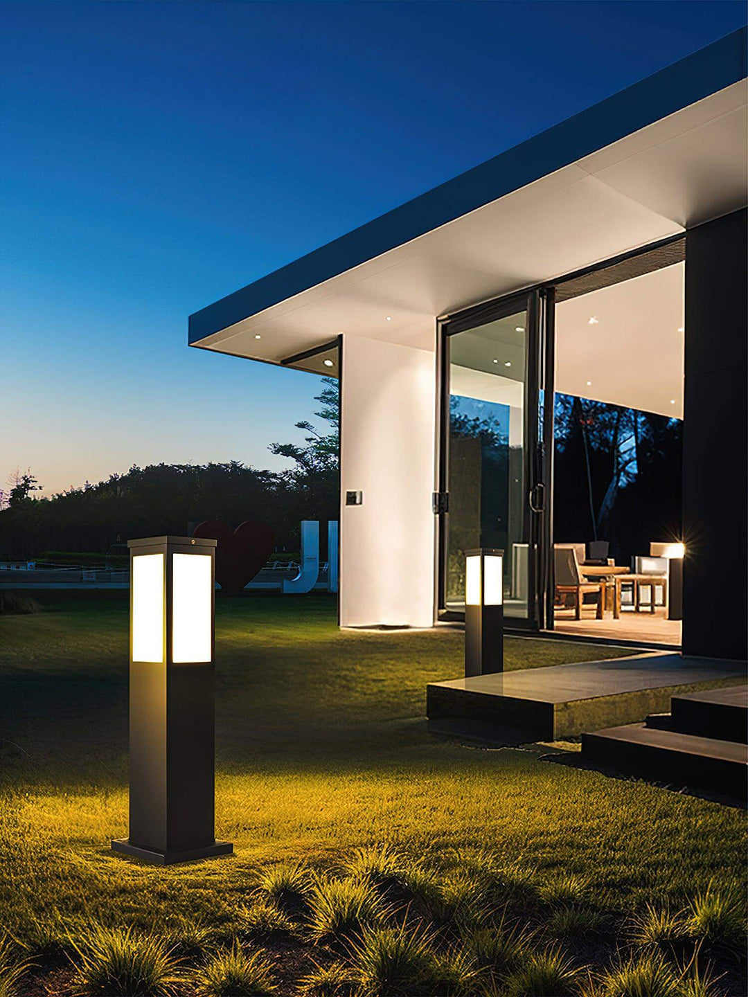 Moderne LED Pollerleuchte Außen Garten