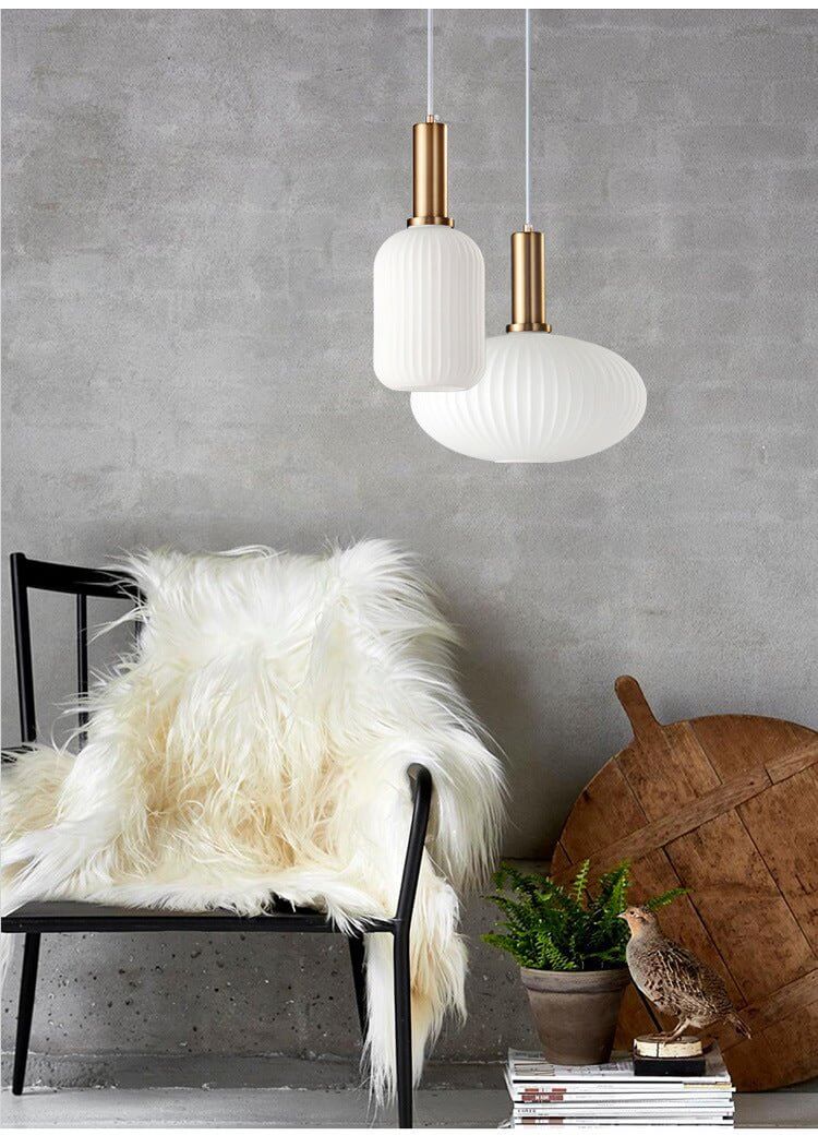 Lampe à suspension rétro en verre coloré