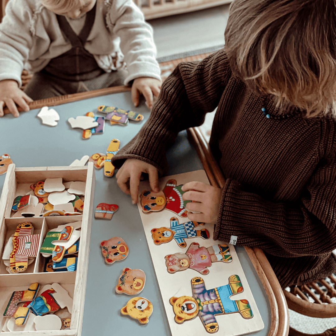 Holzpuzzle-Spielzeug für Kleinkinder - Kreatives Outfit-Spiel