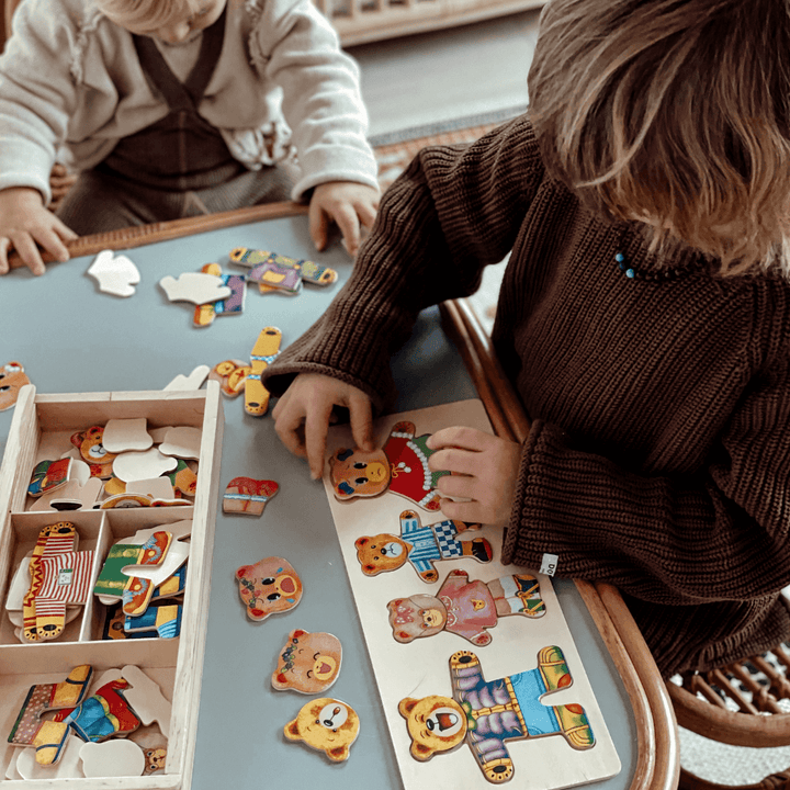 Holzpuzzle-Spielzeug für Kleinkinder - Kreatives Outfit-Spiel