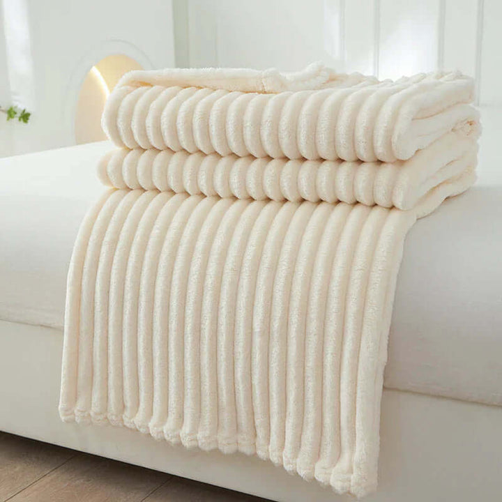 Kuschelige Flanell-Fleece-Decke gestreift
