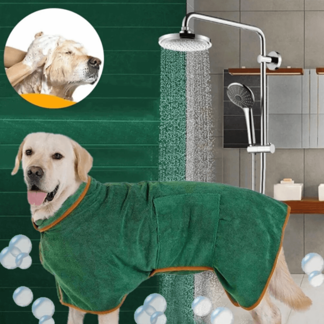 Peignoir pour chien en peluche - séchage rapide