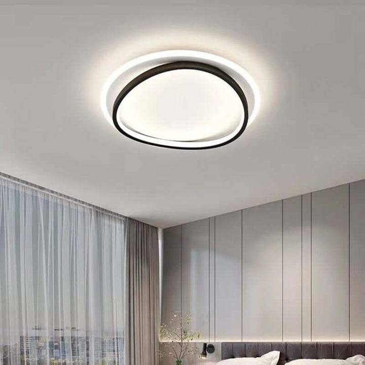 Plafonnier LED moderne noir et or