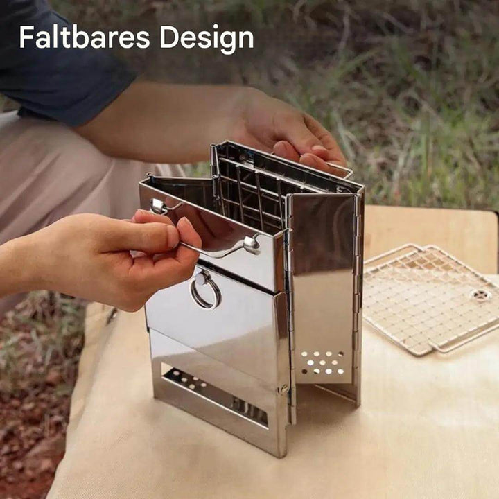 Faltbarer Campingkocher Holzofen Edelstahl