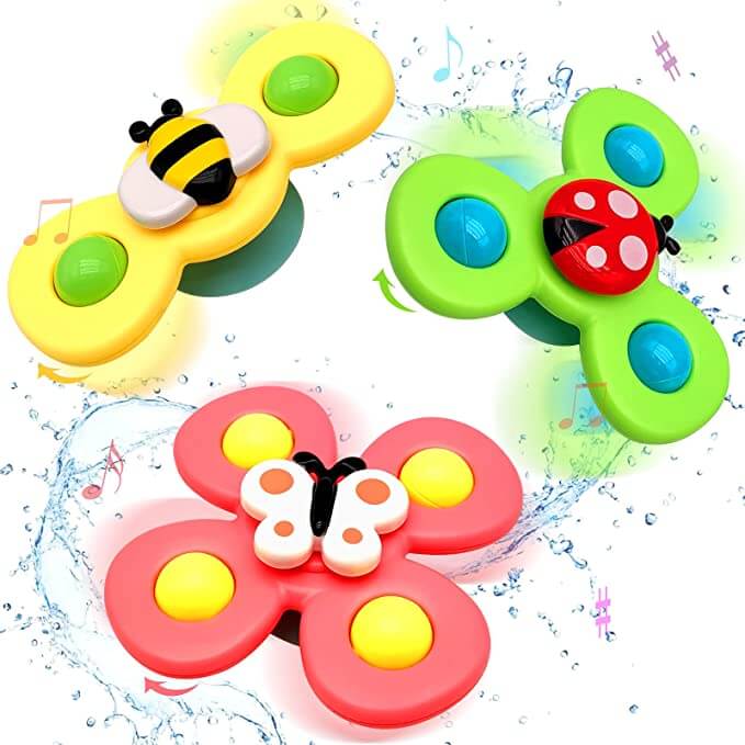 3er Set Saugnapf-Spinner - Spielspaß für unterwegs