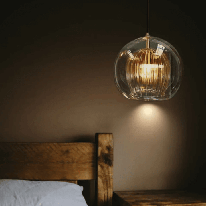 Moderne Hängeleuchte, Aluminium & Glas, LumaLite
