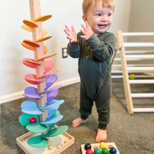 Regenbogen-Murmelturm - Lernspielzeug für Kleinkinder
