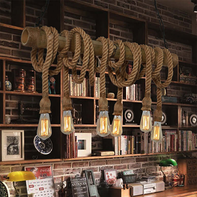 Suspension réglable en bambou - design corde