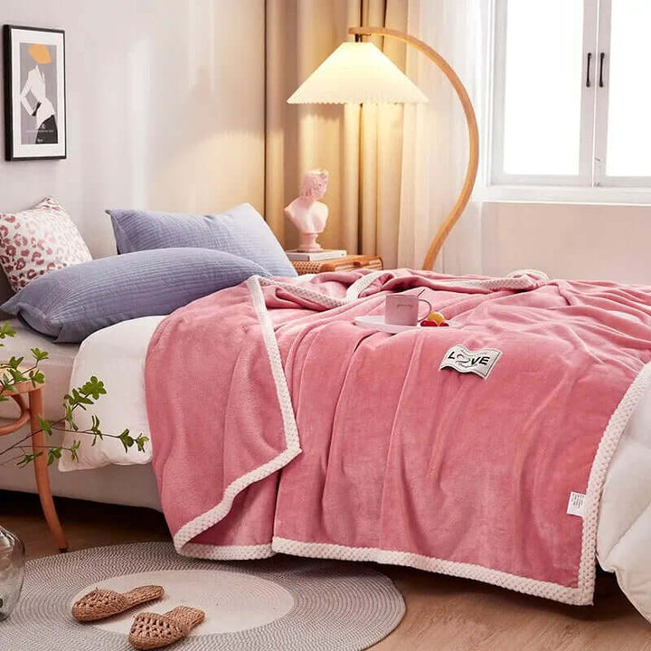Kuschelige Rosa Flanell-Fleece-Decke