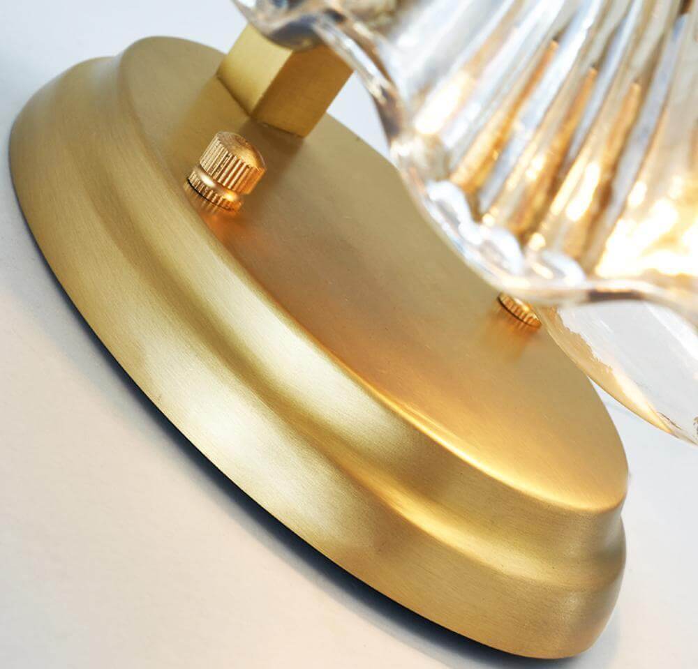 Muschel Wandleuchte aus Messing & Glas