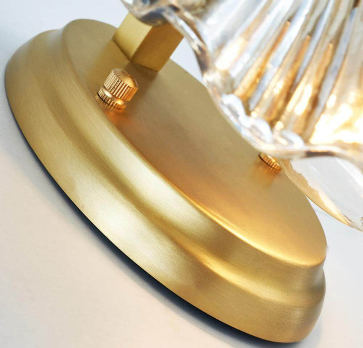 Muschel Wandleuchte aus Messing & Glas