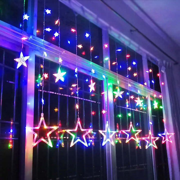 LED Sternenvorhang Lichterkette 3x3m Warmweiß