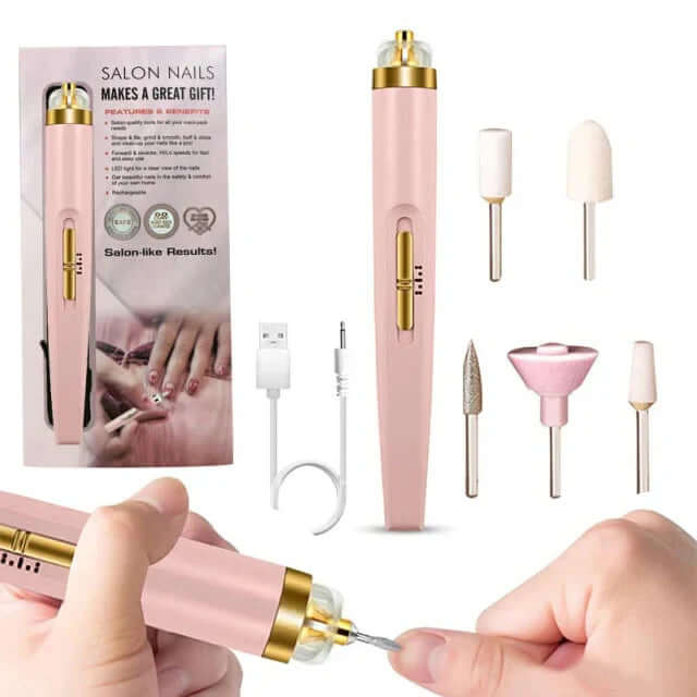 Appareil électrique de soin des ongles 5 en 1 - Kit de manucure avec lumière LED