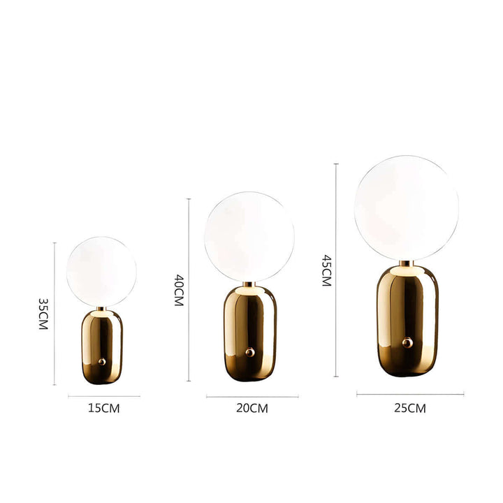 Elegante Tischleuchte mit Glasfuß