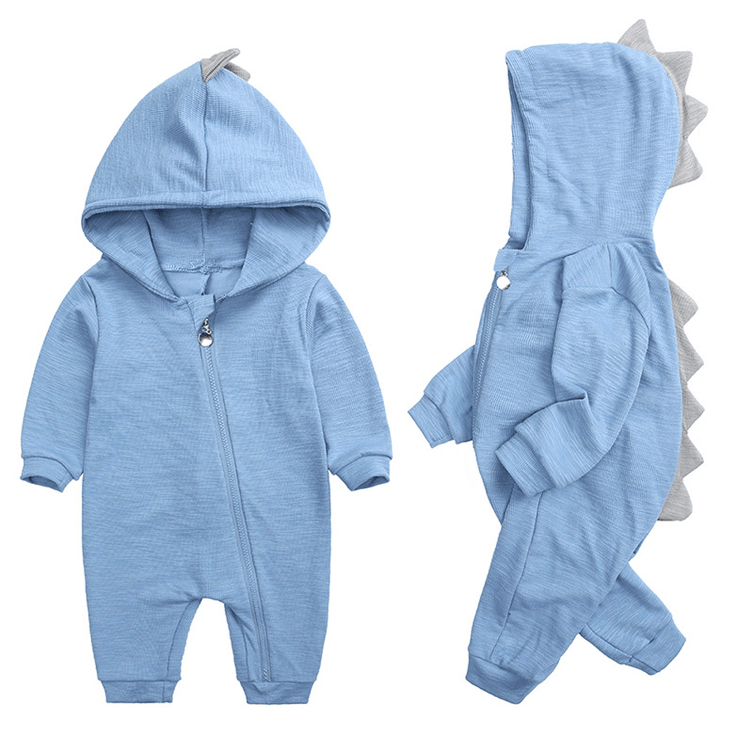 Baby Strampler mit Dino-Kapuze - Kuschelig &amp; Niedlich