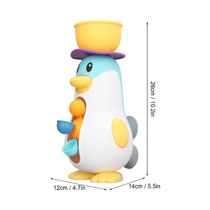 Dreh-Spitz-Badespaß - Wasserrad-Pinguin Spielzeug