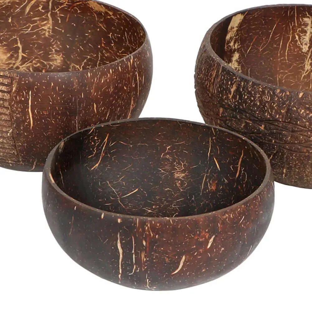 Kokosnuss Schalen Schüssel Set - Natürlich & Handgefertigt